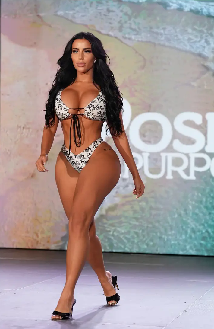 Model walking a fashion show runway